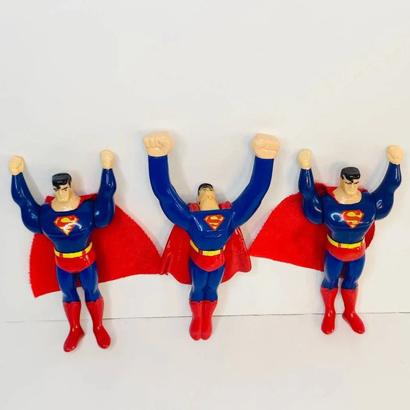 VINTAGE DC COMICS Superman Happy Meal Toy Set of Three - Picture 1 of 9